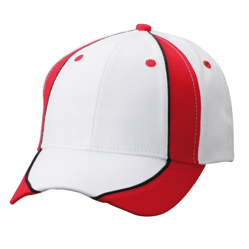 Casquette publicitaire classique 6 panneaux | Qusse Blanc Rouge