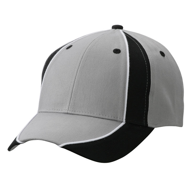 Casquette publicitaire classique 6 panneaux | Qusse Gris clair Noir