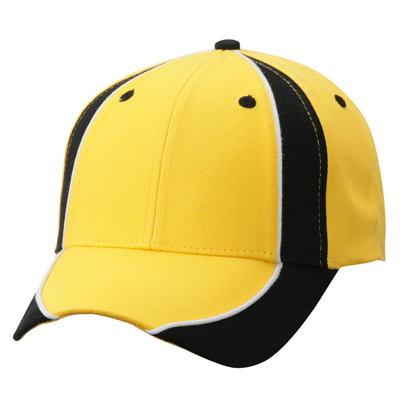 Casquette publicitaire classique 6 panneaux | Qusse Jaune Noir