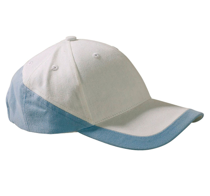 Casquette publicitaire classique 6 panneaux | Racing Blanc Bleu ciel