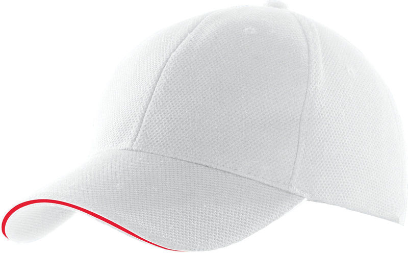 Casquette publicitaire classique 6 panneaux | Reze Blanc Rouge