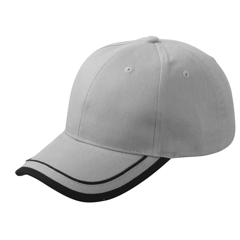 Casquette publicitaire classique 6 panneaux | Sulu Gris Noir