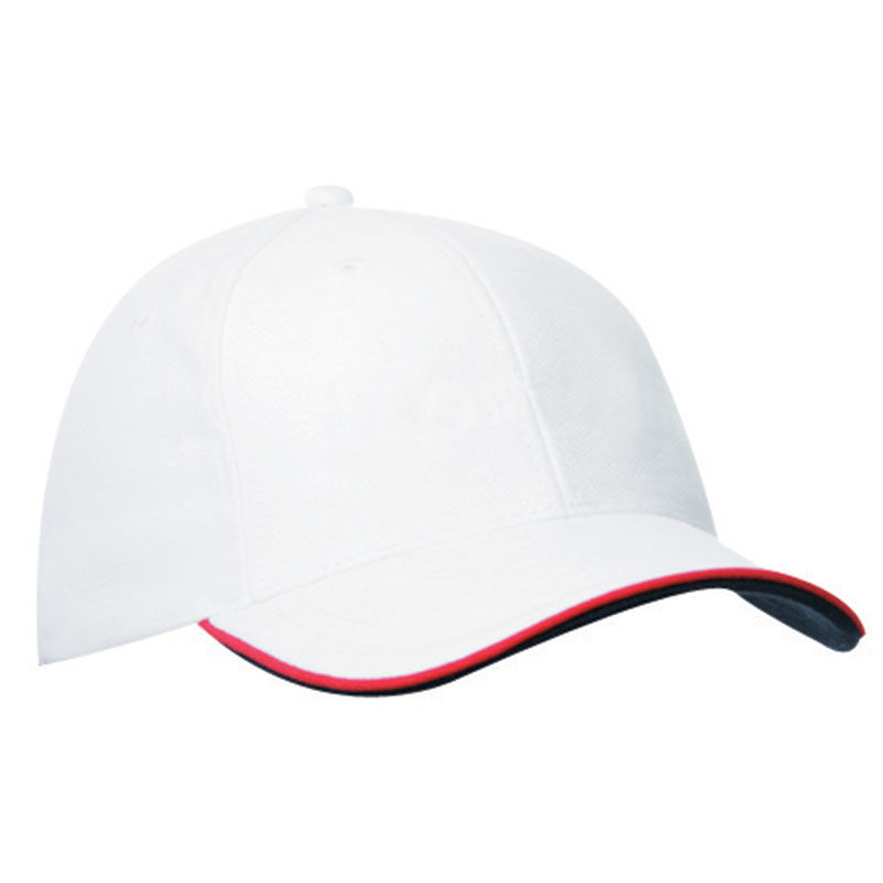 Casquette publicitaire classique 6 panneaux | Wiru Blanc Rouge