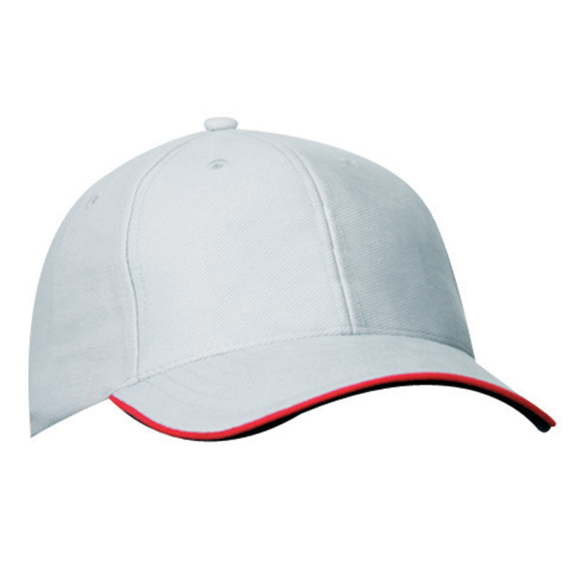 Casquette publicitaire classique 6 panneaux | Wiru Gris clair Rouge