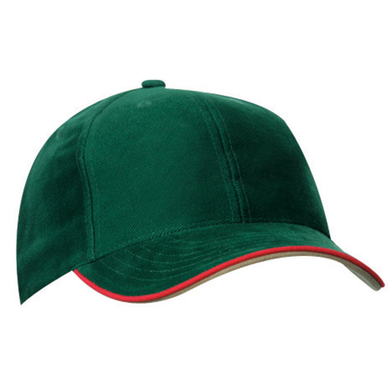 Casquette publicitaire classique 6 panneaux | Wiru Vert foncé Rouge