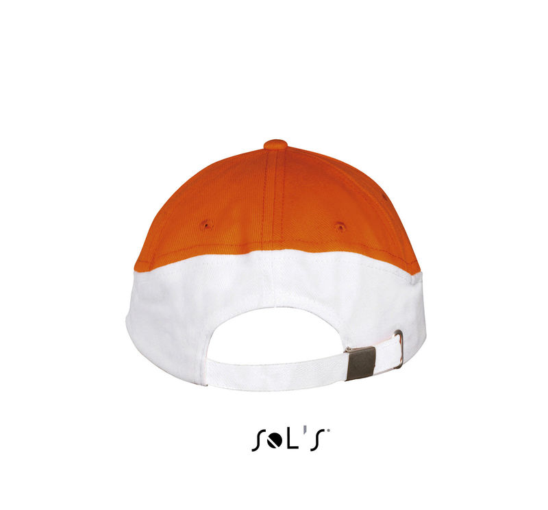 Casquette publicitaire classique 5 panneaux | Booster Orange Blanc