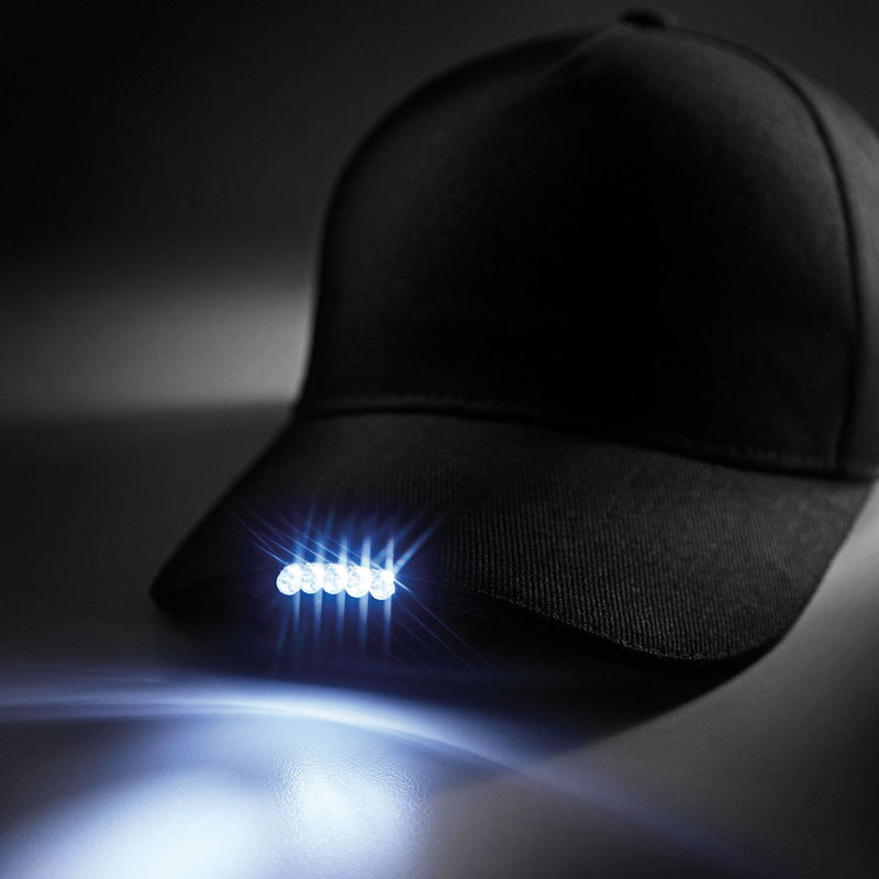 Casquette publicitaire classique 5 panneaux | Led Light Noir 1