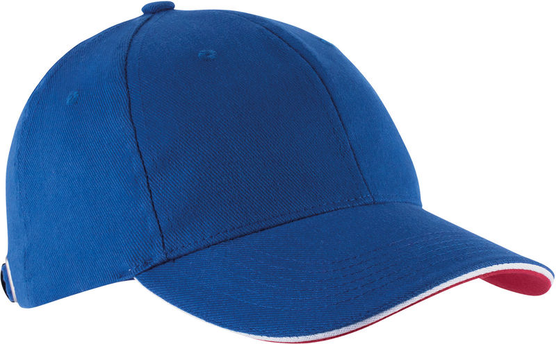 Casquette publicitaire classique 6 panneaux | Orlando Bleu royal Blanc Rouge