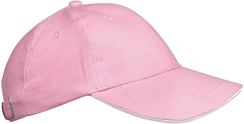 Casquette publicitaire classique 6 panneaux | Orlando Kids Rose Blanc