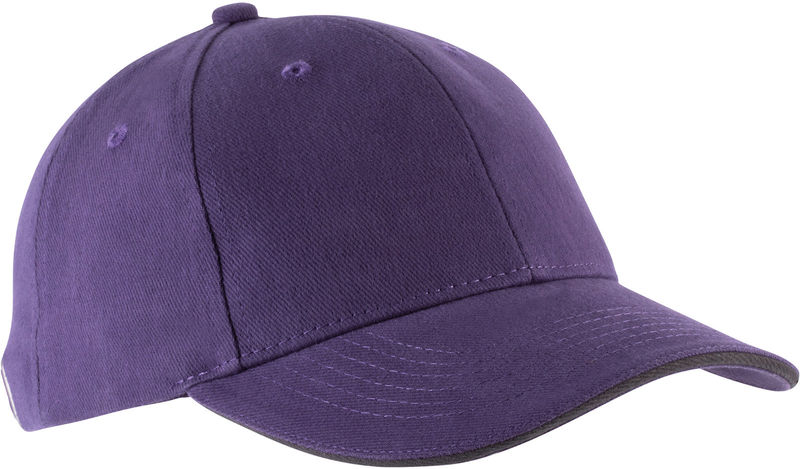 Casquette publicitaire classique 6 panneaux | Orlando Violet Gris foncé