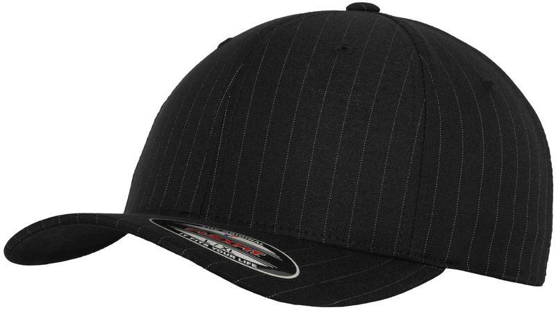 Casquette publicitaire classique 6 panneaux | Pinstripe Noir Blanc 1