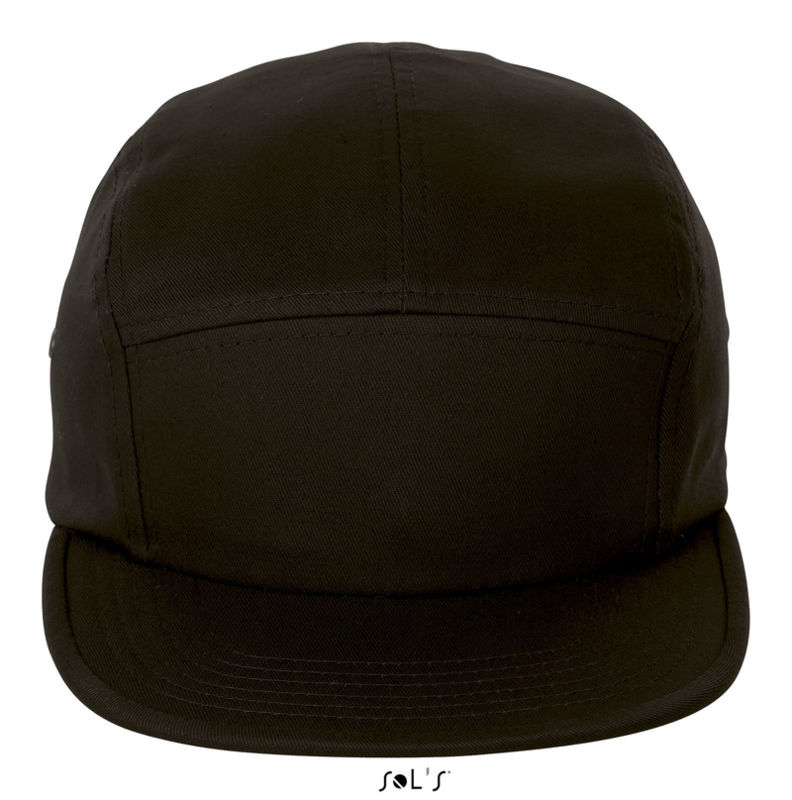 Casquette publicitaire plate 5 panneaux | Parker Noir