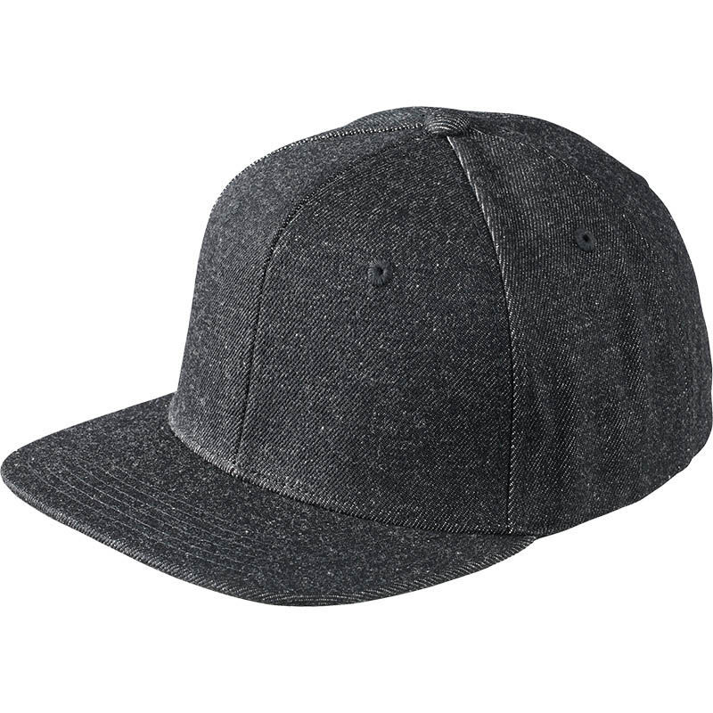 Casquette publicitaire plate 6 panneaux | Cici Denim foncé Noir