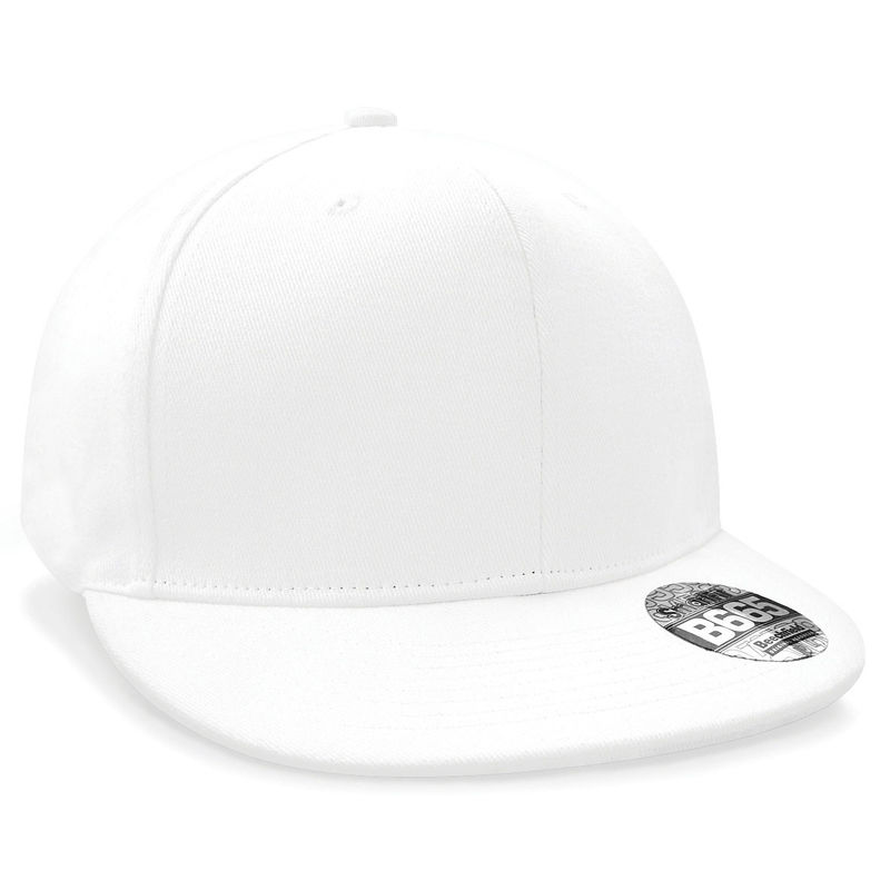 Casquette publicitaire plate 6 panneaux | Rapper Blanc 1