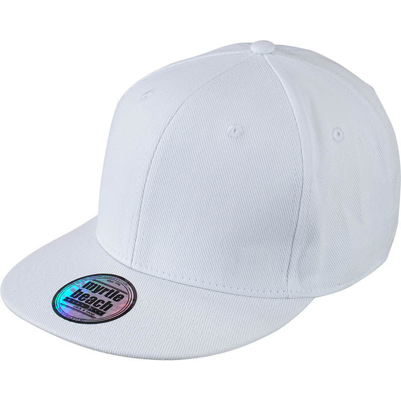 Casquette publicitaire plate 6 panneaux | Tetty Blanc Blanc