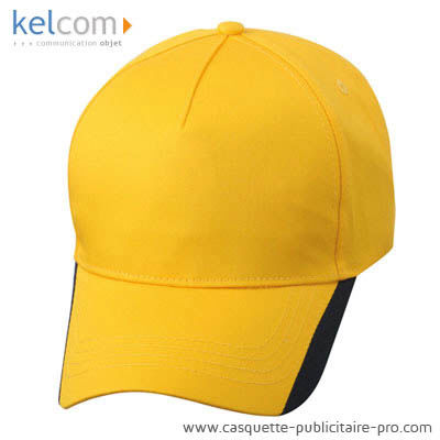 Casquette rayures publicitaire Jaune Doré Marine