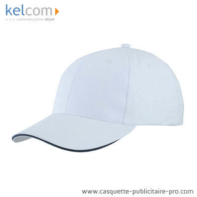 Casquette Sandwich logo personnalisable Blanc Marine