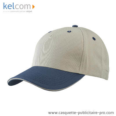 Casquette Sandwich promotionnel Beige Marine