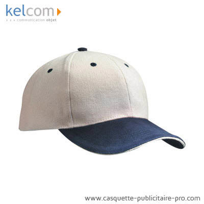 Casquette Sandwich pub Beige Marine