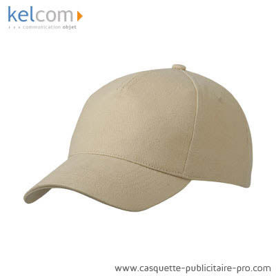 Casquettes 5 panneaux publicitaires Beige