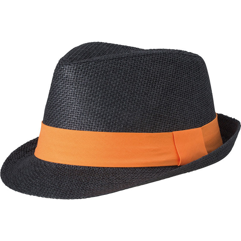 Chapeau publicitaire en papier Noir Orange