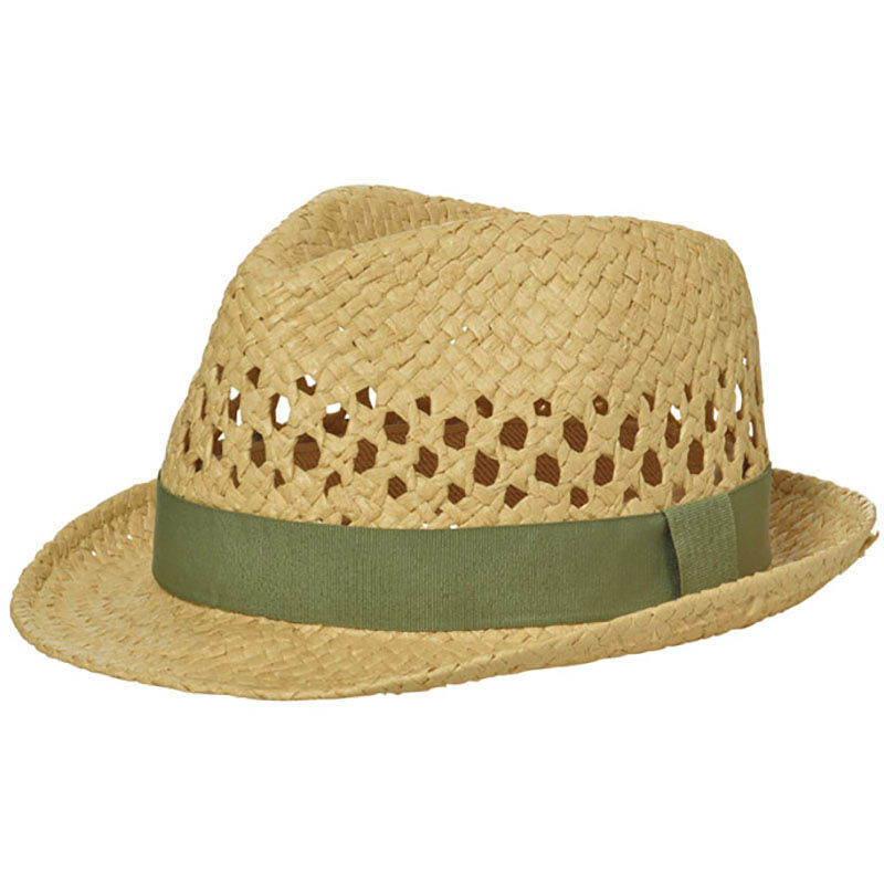 Chapeau publicitaire Panama  | Waxu Jaune paille Vert Olive