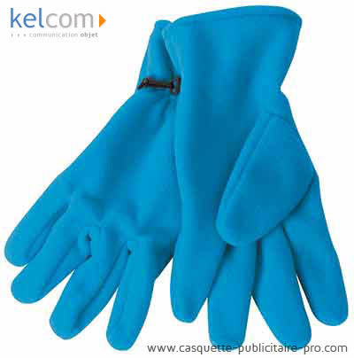 Gants polaires personnalisable Bleu Caraïbes