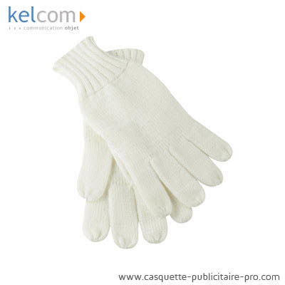 Gants tricotés personnalisable Blanc crème