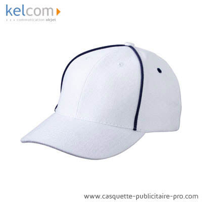 Publicité sur casquettes Blanc Marine