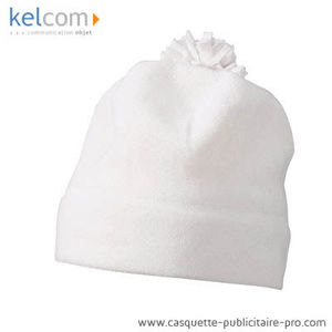 Bonnet à pompon publicitaire Blanc crème