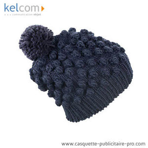 Bonnet avec pompon personnalisable Marine