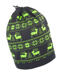 Bonnet publicitaire | Reindeer Snood Noir Citron Vert 1