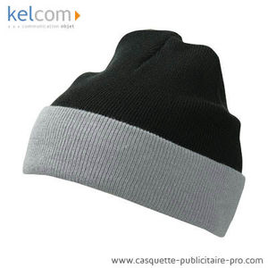 Bonnet tricot 2 couleurs Noir Gris