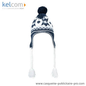 Bonnet Tricot Norvégien Marine Blanc