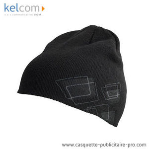 Bonnet tricoté personnalisable Noir