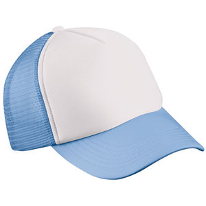 Casquette cammionneur Blanc Bleu clair