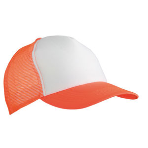 Casquette cammionneur Blanc Orange Fluo