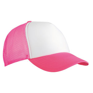 Casquette cammionneur Blanc Rose Fluo