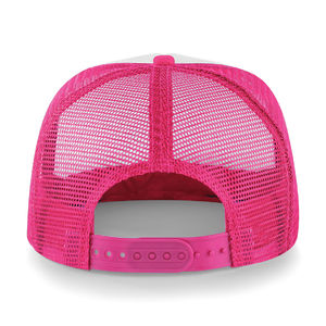 Casquette personnalisée 5 panneaux avec filet | Buvu Fuchsia Blanc 2