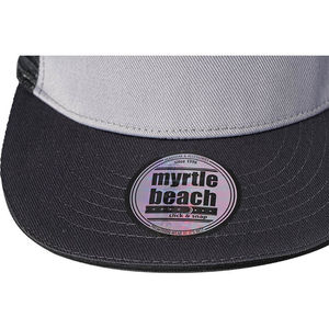 Casquette personnalisée 5 panneaux avec filet | Puci Gris Noir