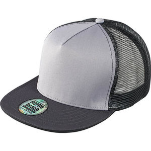 Casquette personnalisée 5 panneaux avec filet | Puci Gris Noir 2