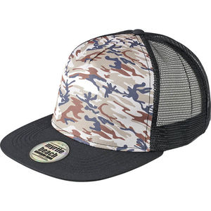 Casquette personnalisée 5 panneaux avec filet | Yuju Camouflage Noir