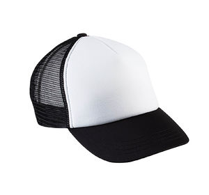 Casquette personnalisée 5 panneaux avec filet | Nagge Blanc Noir