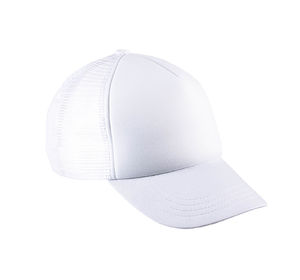 Casquette personnalisée 5 panneaux avec filet | Nagge Blanc