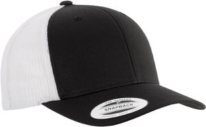 Casquette personnalisée 6 panneaux avec filet | Luggy Noir Blanc