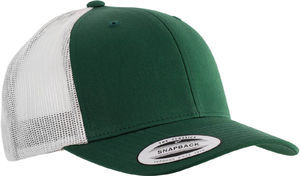 Casquette personnalisée 6 panneaux avec filet | Luggy Vert forêt Gris Clair