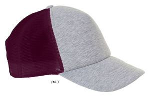 Casquette personnalisée classique 5 panneaux | Dodge Gris mélangé Bordeaux 2