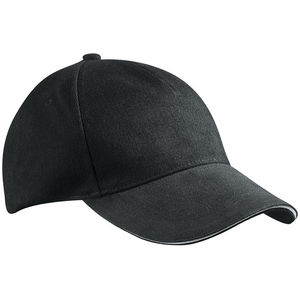 Casquette personnalisée classique 5 panneaux | Suce Noir Blanc