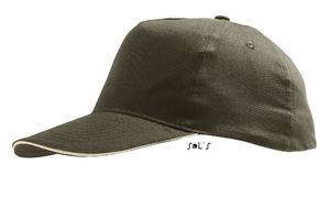 Casquette personnalisée classique 5 panneaux | Sunny Army Beige