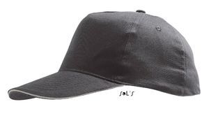 Casquette personnalisée classique 5 panneaux | Sunny Gris foncé Gris